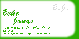 beke jonas business card
